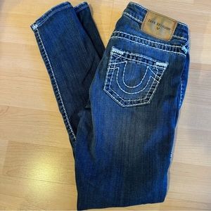 True Religion Mid Rise Super Skinny Jeans